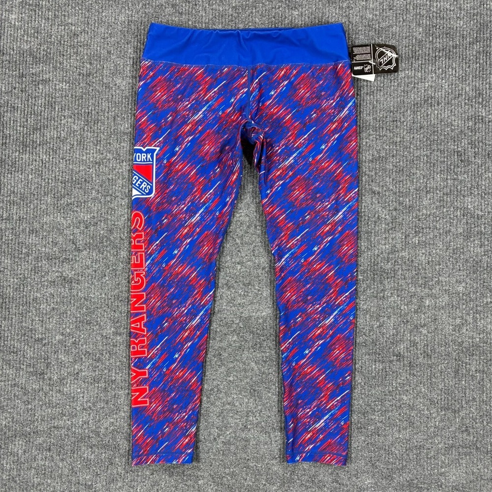 NHL New York Rangers Leggings Womens XL Blue Red Athletic Compression Pants